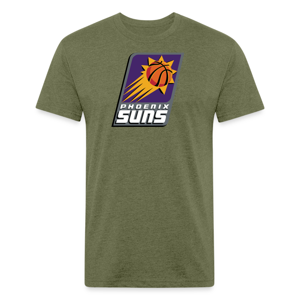 Phx Suns Slant Cotton/Poly T-Shirt by Next Level - heather military green