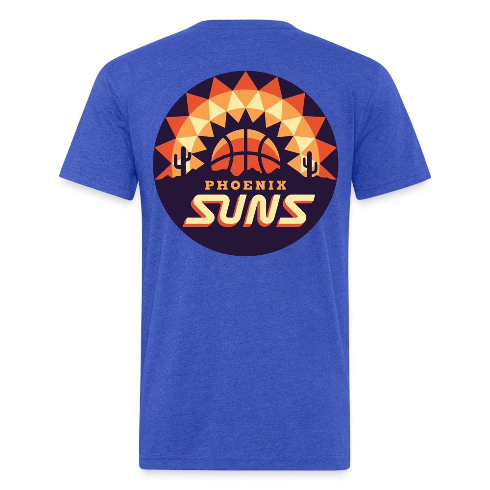 Phx Suns Front & Back Cotton/Poly T-Shirt by Next Level - heather royal