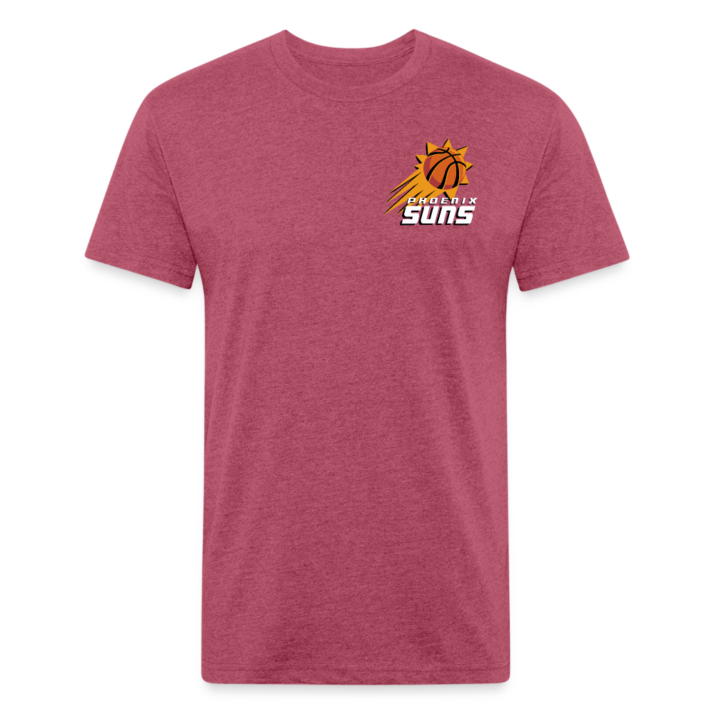 Phx Suns Front & Back Cotton/Poly T-Shirt by Next Level - heather burgundy
