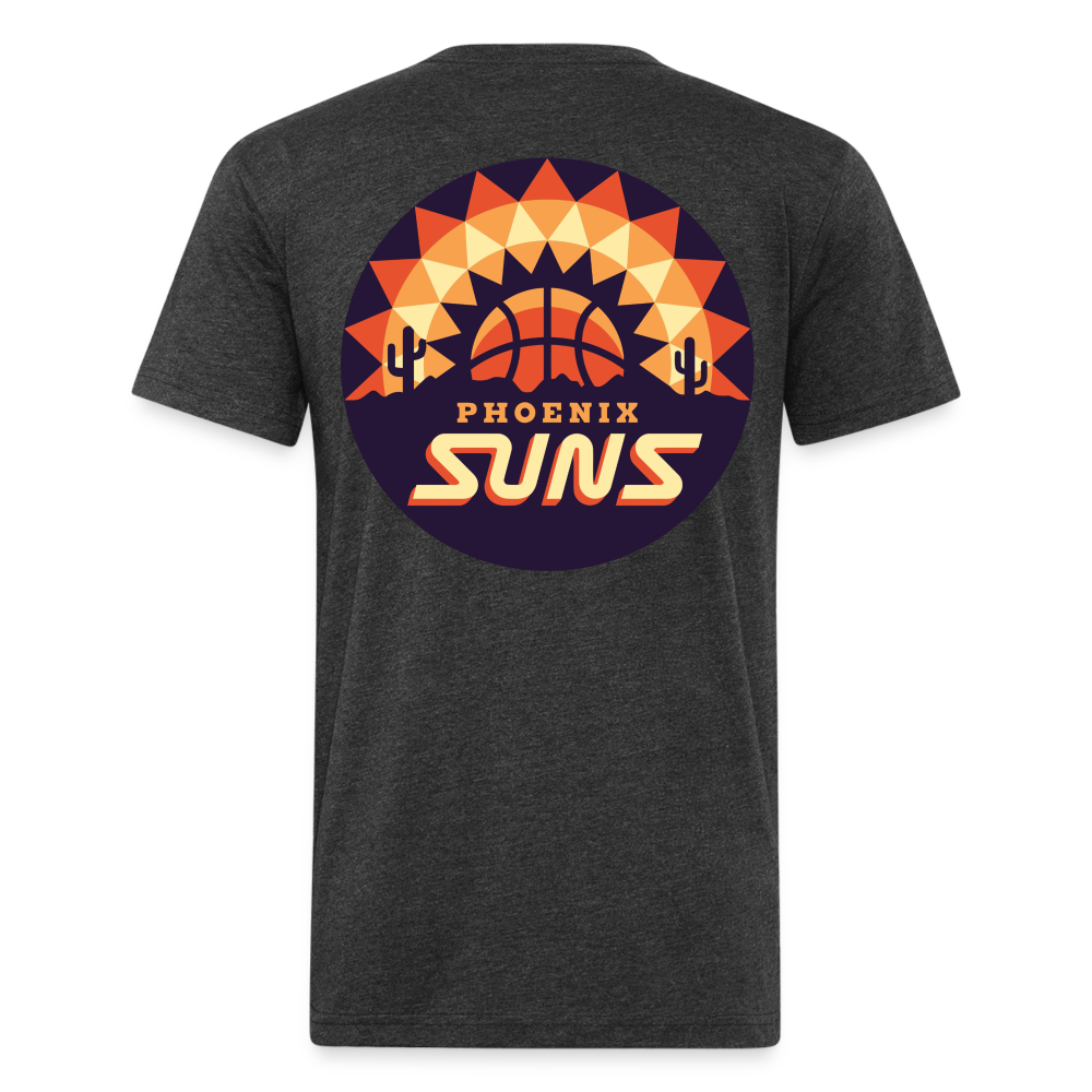 Phx Suns Front & Back Cotton/Poly T-Shirt by Next Level - heather black