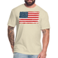 American Flag Distressed Cotton/Poly T-Shirt by Next Level - heather cream