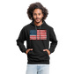American Flag Distressed Contrast Hoodie - black/asphalt
