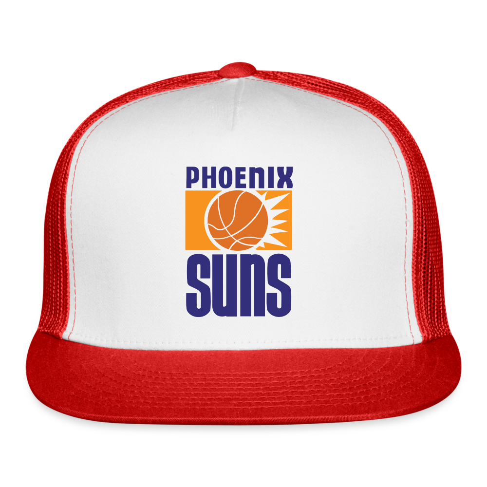 Phx Suns Trucker Hat - white/red