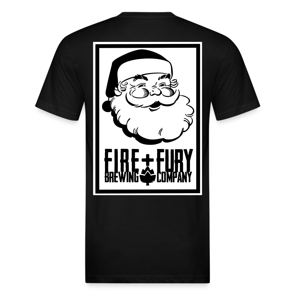 Fire + Fury Santa Cotton/Poly T-Shirt by Next Level - black