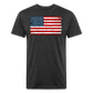 American Flag Distressed Cotton/Poly T-Shirt by Next Level - heather black