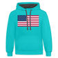 American Flag Color Contrast Hoodie - scuba blue/asphalt