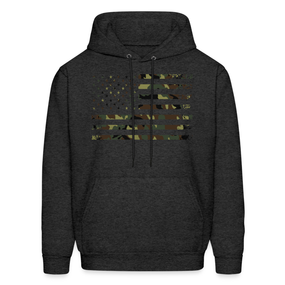 Camo Flag Men's Hoodie Multi - charcoal grey