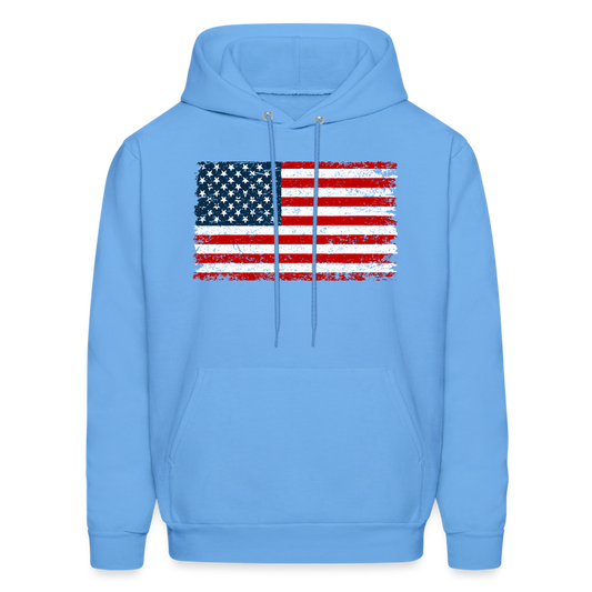 American Flag Color / Multi Men's Hoodie - carolina blue