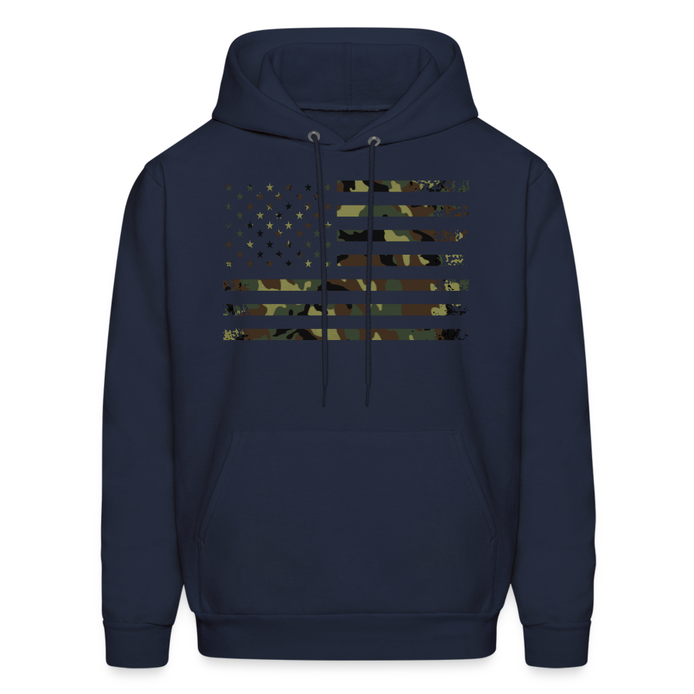 Camo Flag Men's Hoodie Multi - navy