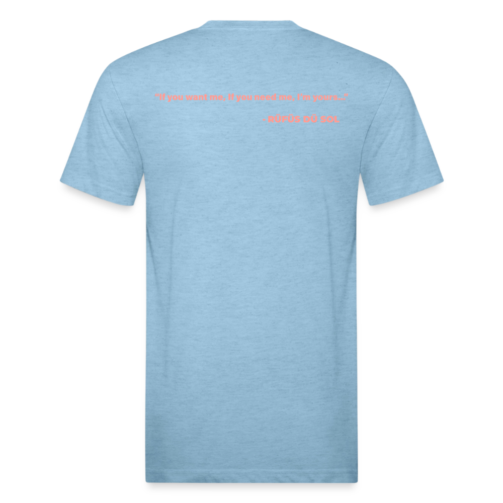 Rufus D 1 Fitted Cotton/Poly T-Shirt by Next Level - heather blue
