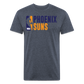 Phx Suns Old Block Cotton/Poly T-Shirt by Next Level - heather navy