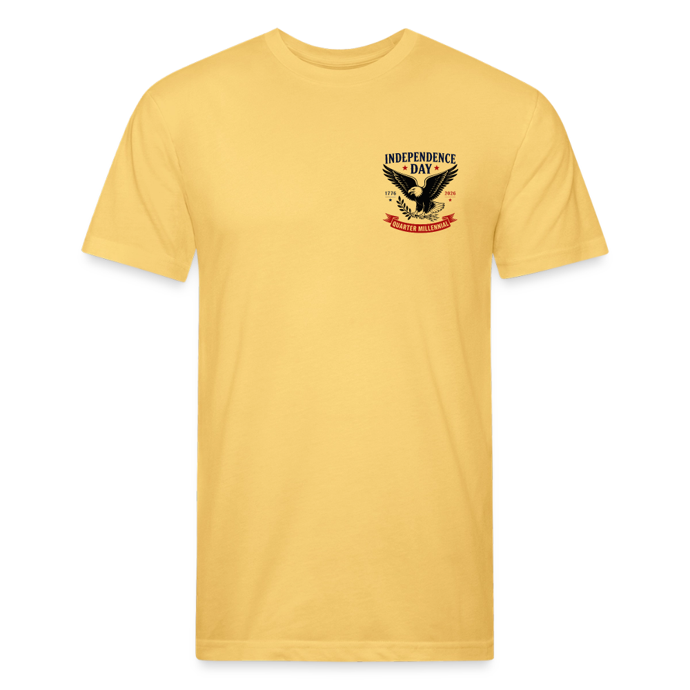 250 Year America Fitted Cotton/Poly T-Shirt by Next Level - pastel yellow