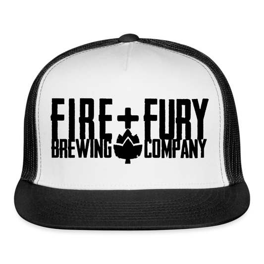 Fire + Fury Trucker Hat - white/black