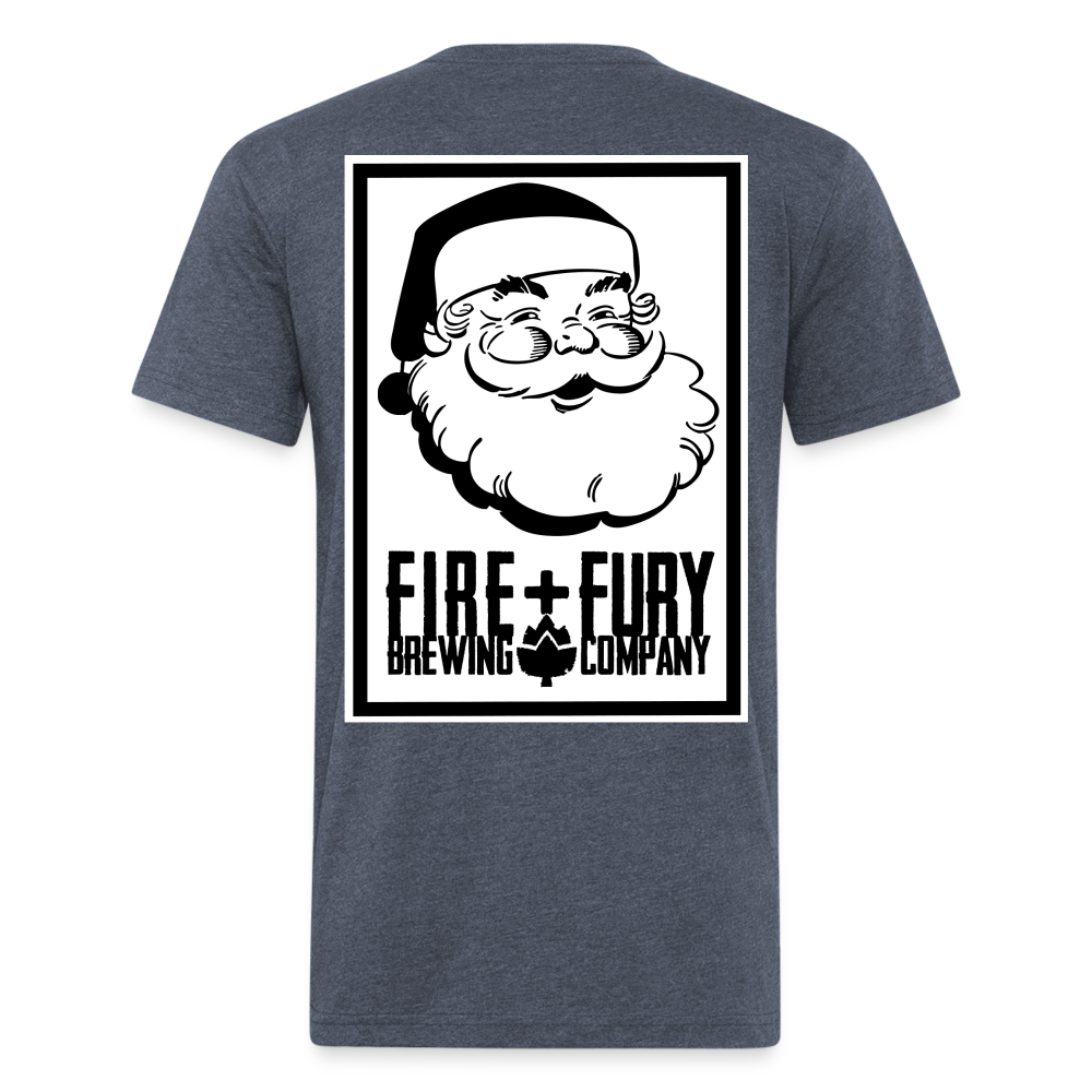 Fire + Fury Santa Cotton/Poly T-Shirt by Next Level - heather navy