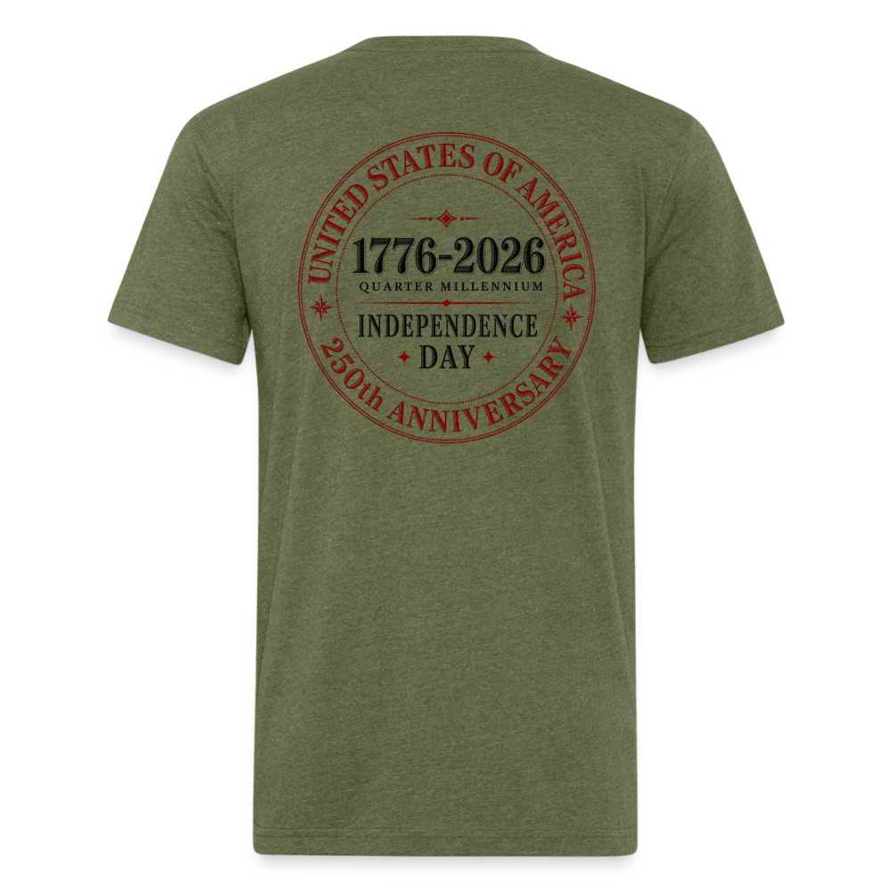 250 America Circle Fitted Cotton/Poly T-Shirt by Next Level - heather military green