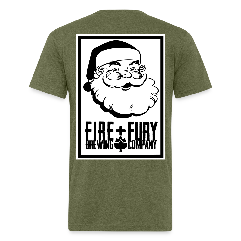 Fire + Fury Santa Cotton/Poly T-Shirt by Next Level - heather military green