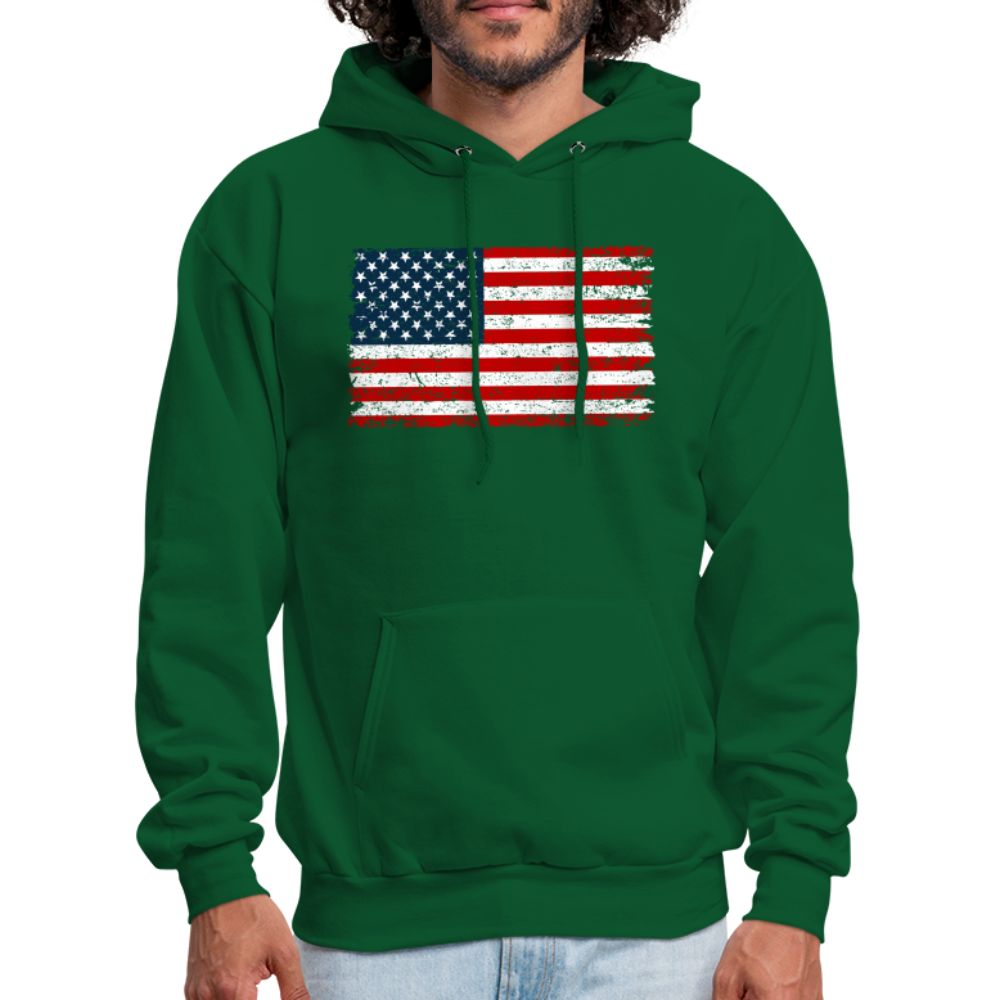 American Flag Color / Multi Men's Hoodie - forest green