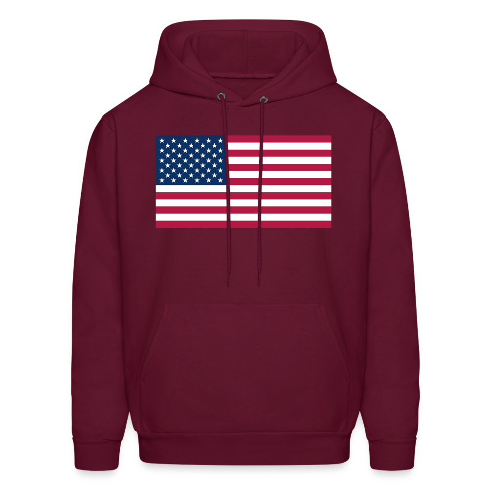 American Flag Color Men's Hoodie - burgundy