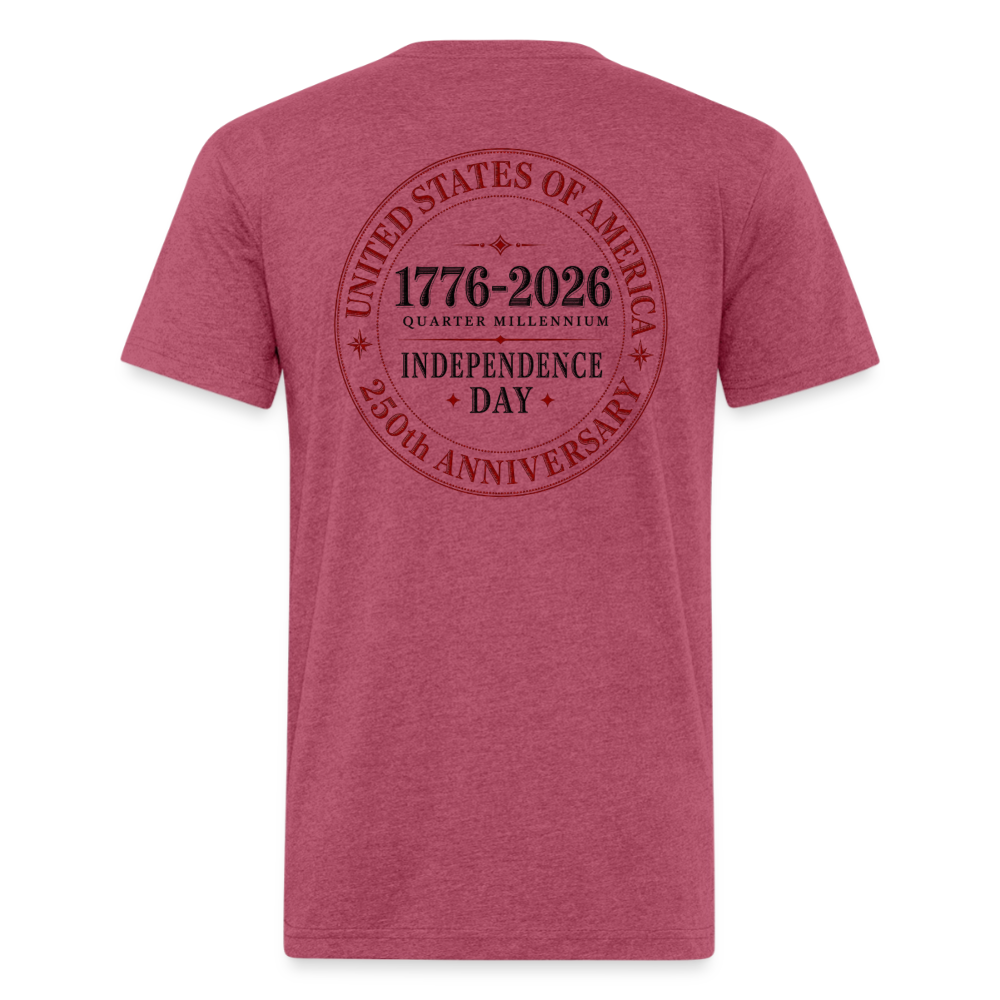 250 America Circle Fitted Cotton/Poly T-Shirt by Next Level - heather burgundy