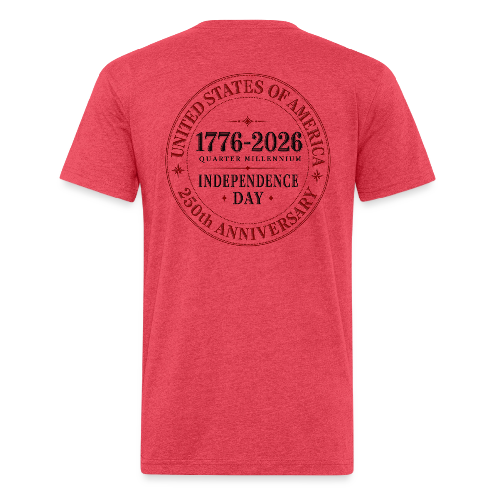 250 America Circle Fitted Cotton/Poly T-Shirt by Next Level - heather red