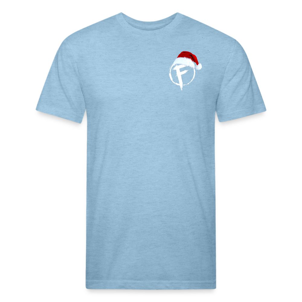 Fire + Fury Santa Cotton/Poly T-Shirt by Next Level - heather blue