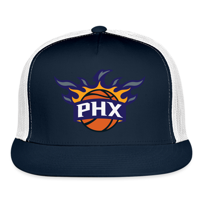 Phx Suns Flame Trucker Hat - navy/white