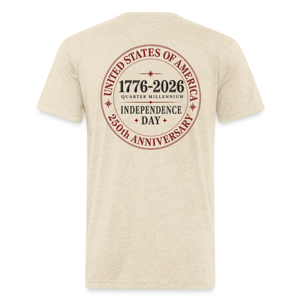 250 America Circle Fitted Cotton/Poly T-Shirt by Next Level - heather cream