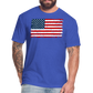 American Flag Distressed Cotton/Poly T-Shirt by Next Level - heather royal