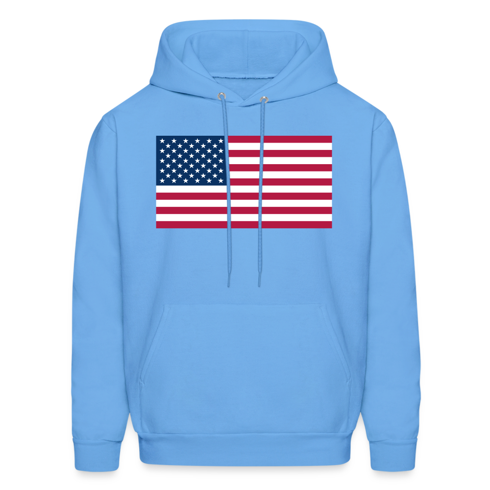 American Flag Color Men's Hoodie - carolina blue