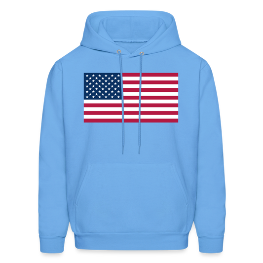 American Flag Color Men's Hoodie - carolina blue