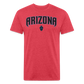 D Backs Teal ARIZONA Front Cotton/Poly T-Shirt by Next Level - heather red
