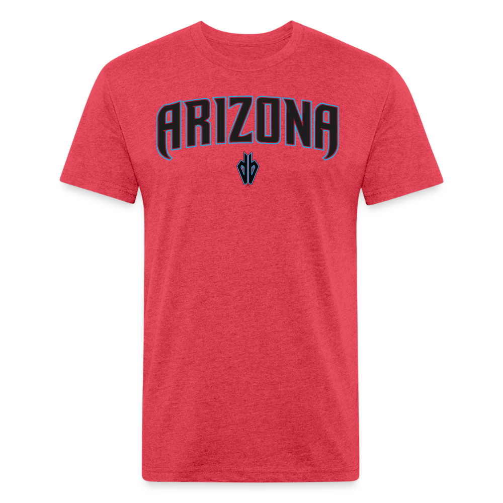 D Backs Teal ARIZONA Front Cotton/Poly T-Shirt by Next Level - heather red