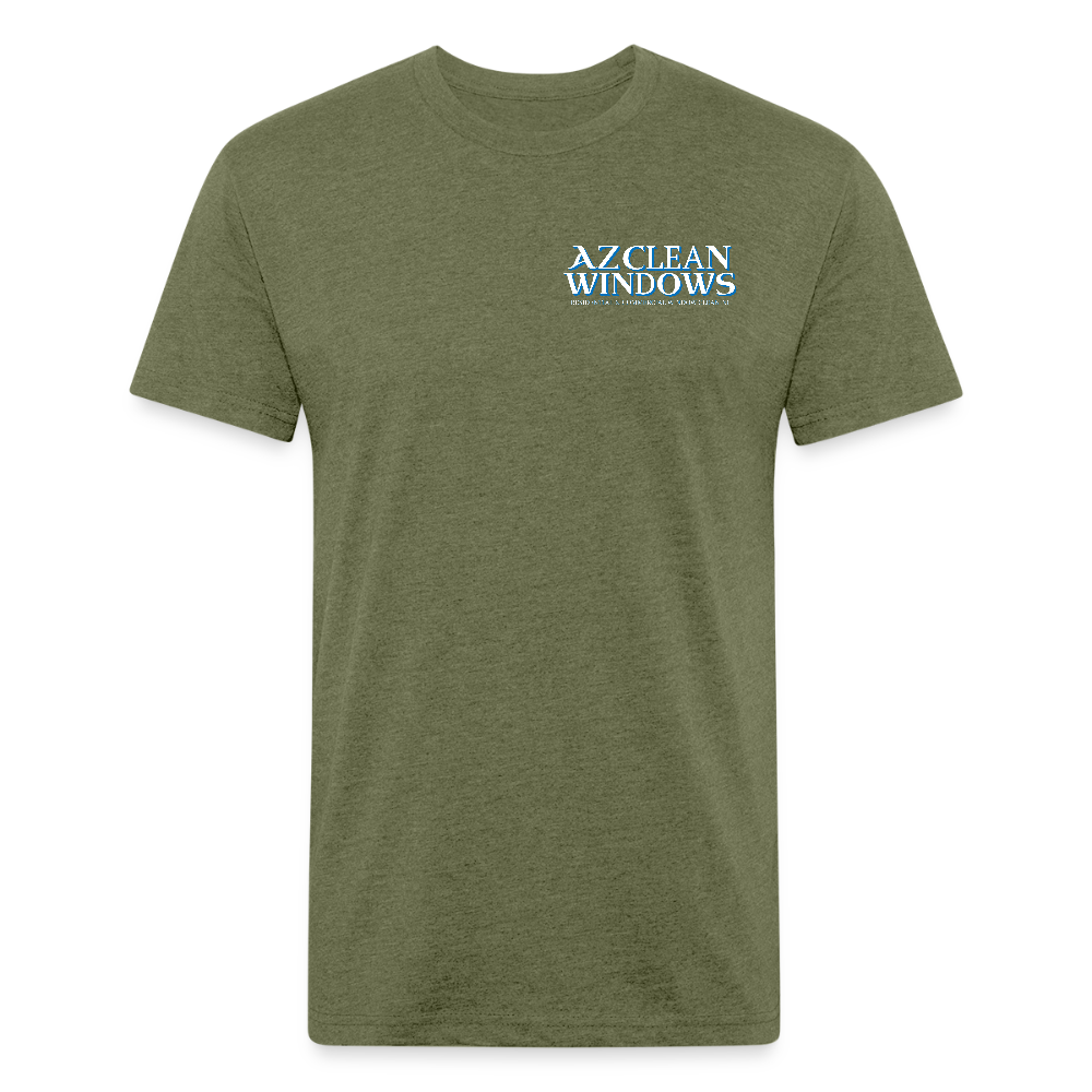 Az Clean NEW* Fitted Cotton/Poly T-Shirt by Next Level - heather military green