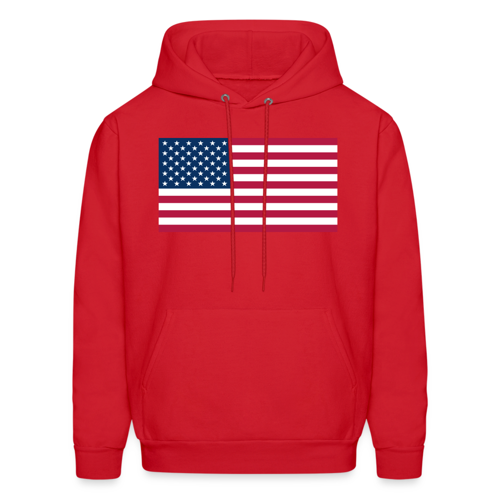 American Flag Color Men's Hoodie - red