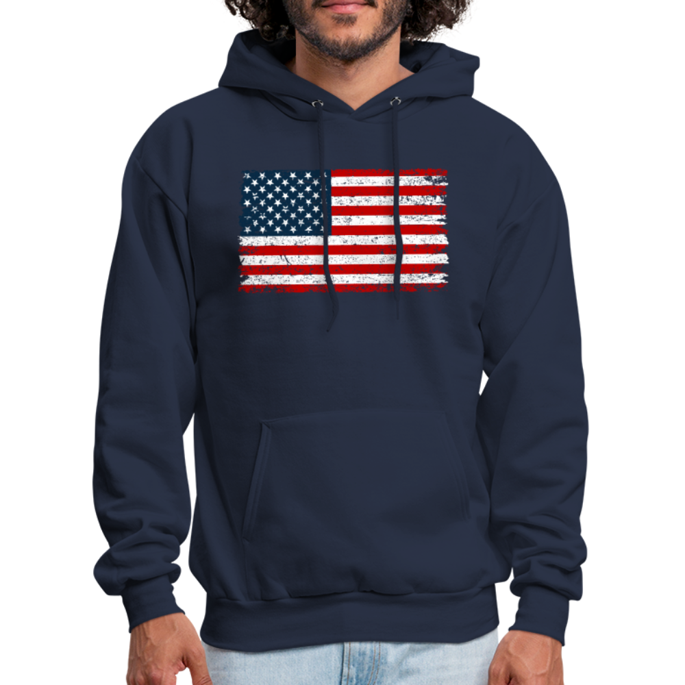 American Flag Color / Multi Men's Hoodie - navy