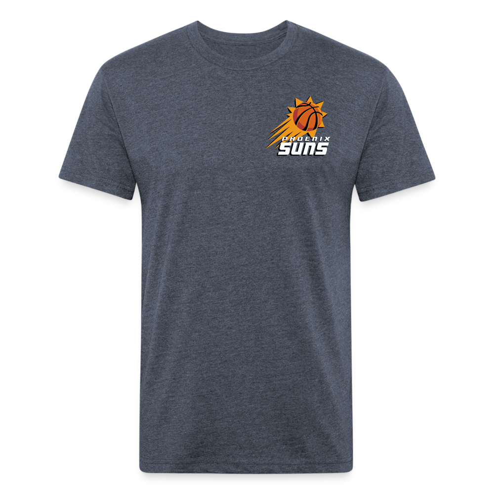 Phx Suns Front & Back Cotton/Poly T-Shirt by Next Level - heather navy