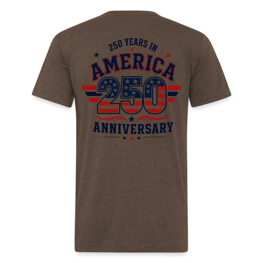 250 Year America Fitted Cotton/Poly T-Shirt by Next Level - heather espresso