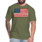 American Flag Distressed Cotton/Poly T-Shirt by Next Level - heather military green