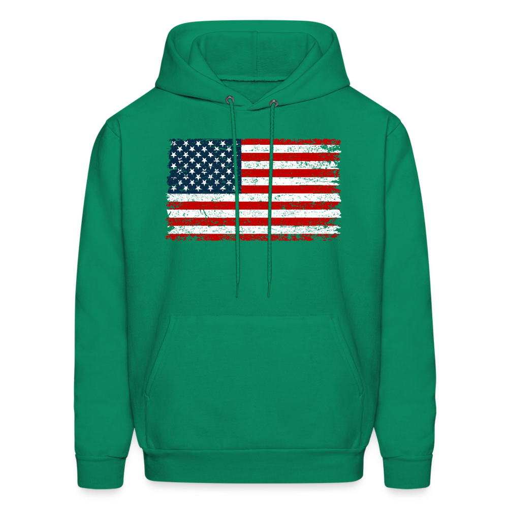 American Flag Color / Multi Men's Hoodie - kelly green