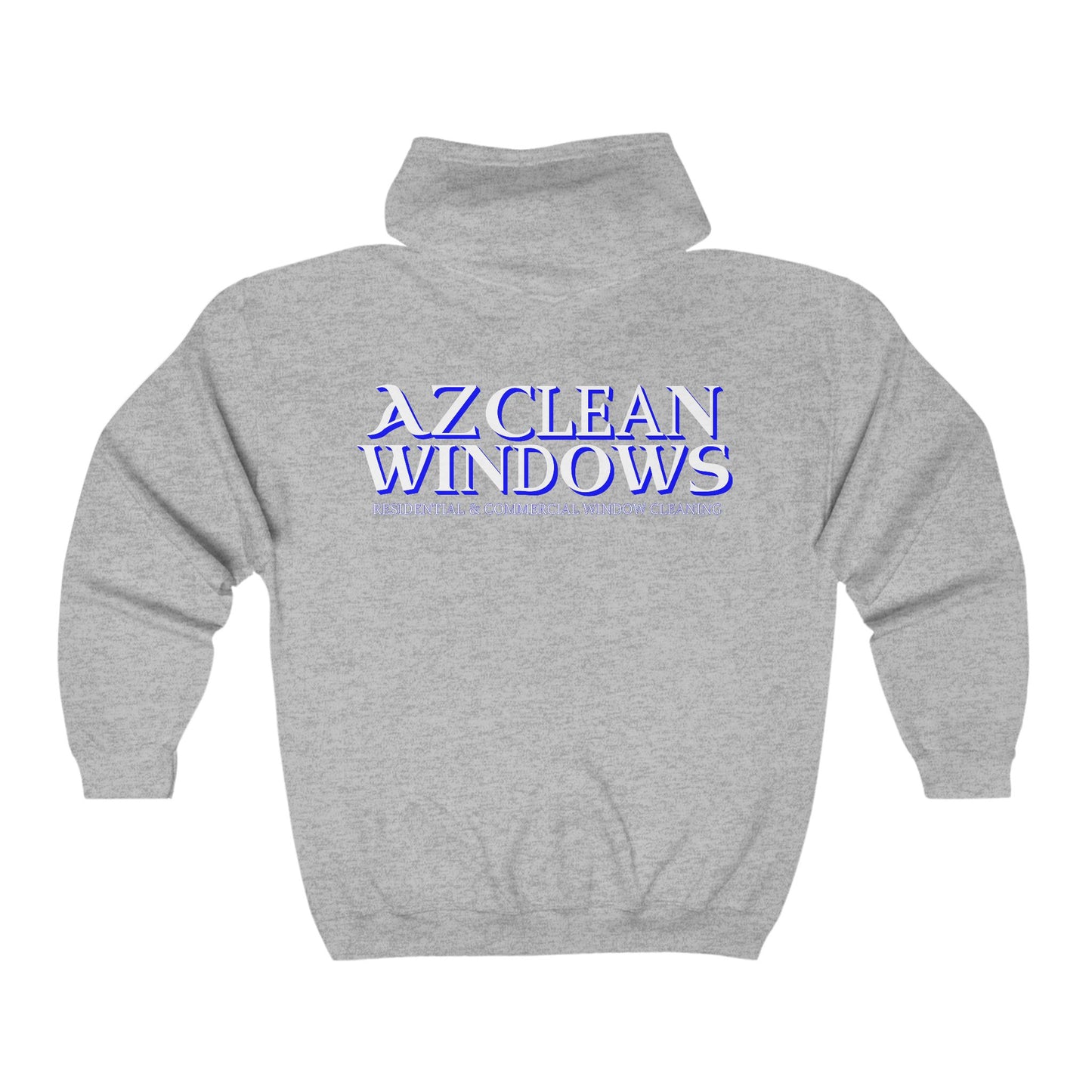 Az Clean R Blue Full Zip Hooded Sweatshirt