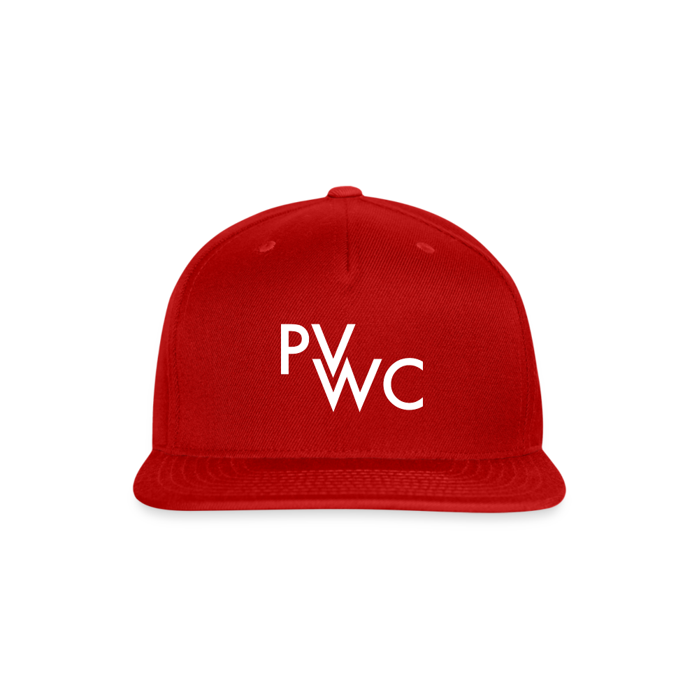 PVWC Snapback Baseball Cap Wht - red