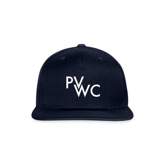 PVWC Snapback Baseball Cap Wht - navy