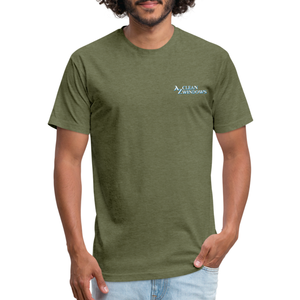 Az Clean 3 Wht L***-Shirt by Next Level - heather military green