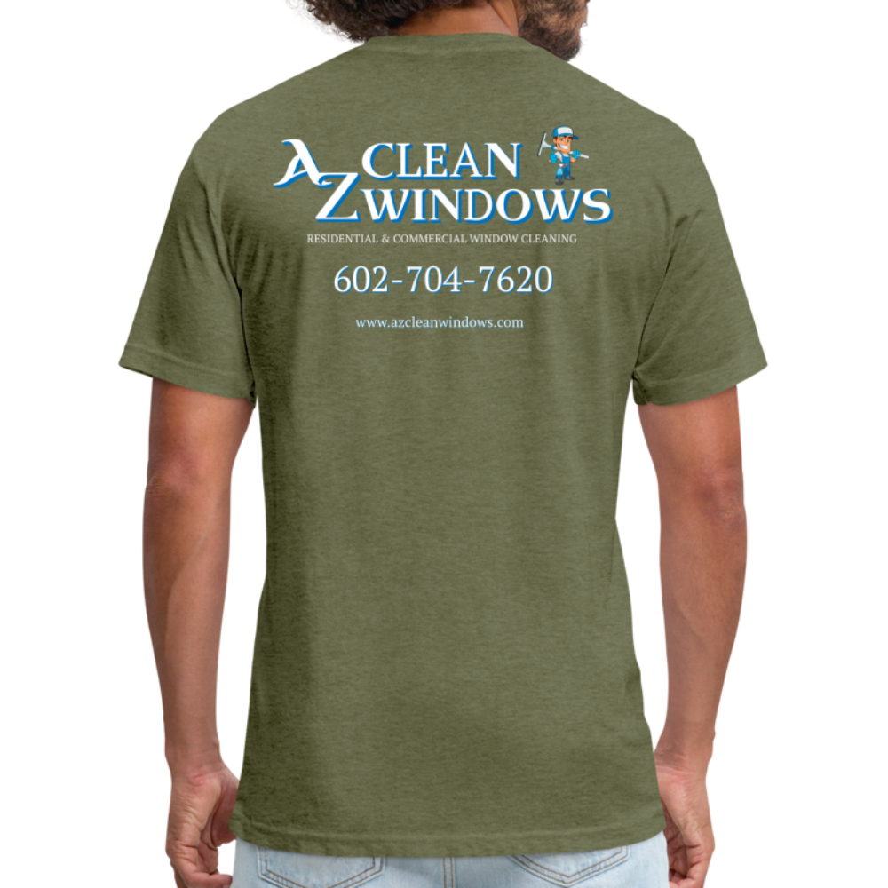 Az Clean 3 Wht L***-Shirt by Next Level - heather military green