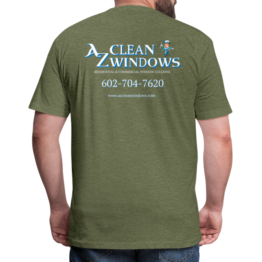 Az Clean 3 Wht L***-Shirt by Next Level - heather military green