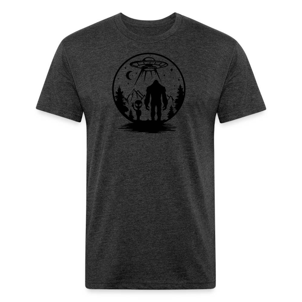 Alien-Bigfoot T-Shirt by Next Level - heather black