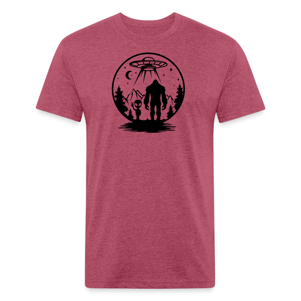 Alien-Bigfoot T-Shirt by Next Level - heather burgundy