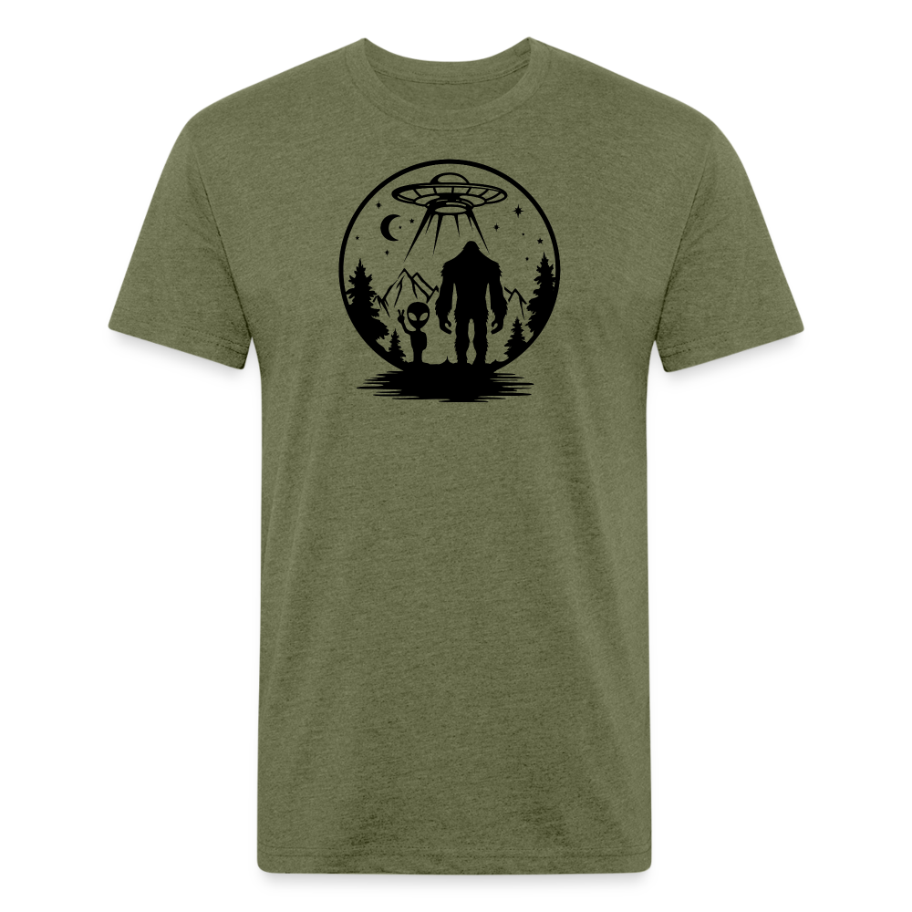 Alien-Bigfoot T-Shirt by Next Level - heather military green