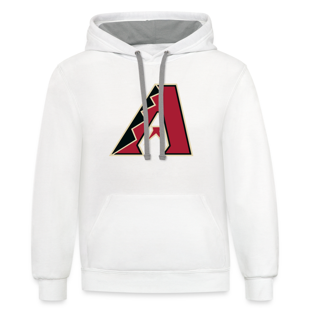 D Backs A Contrast Hoodie - white/gray