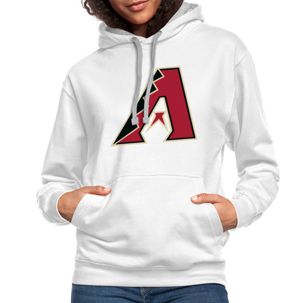 D Backs A Contrast Hoodie - white/gray
